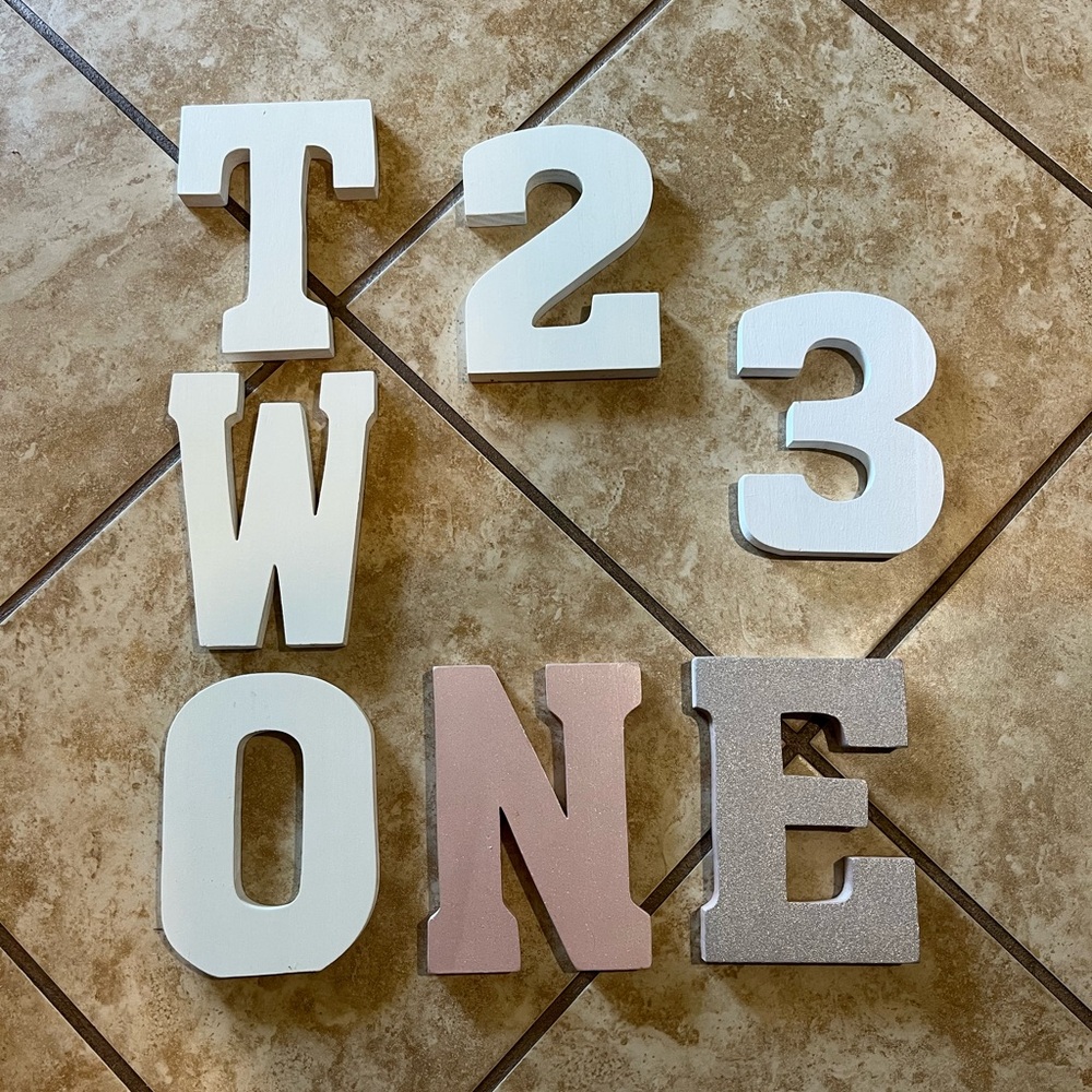 Decorative Wooden Letters and Numbers Set